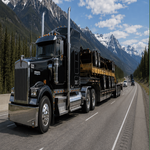 Commercial trailers transported on a flat deck